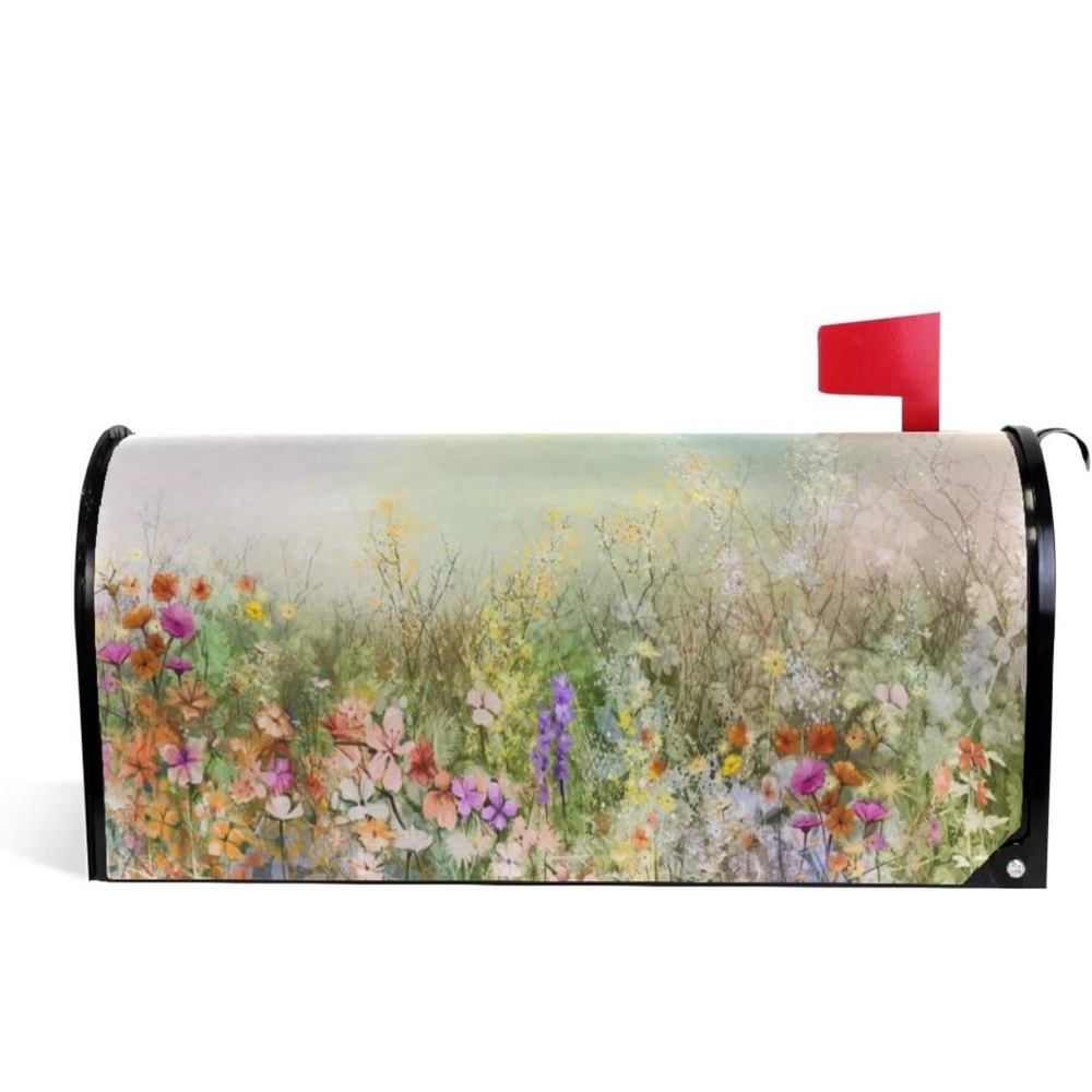 Spring Summer Flowers Magnetic Mailbox Cover 📫